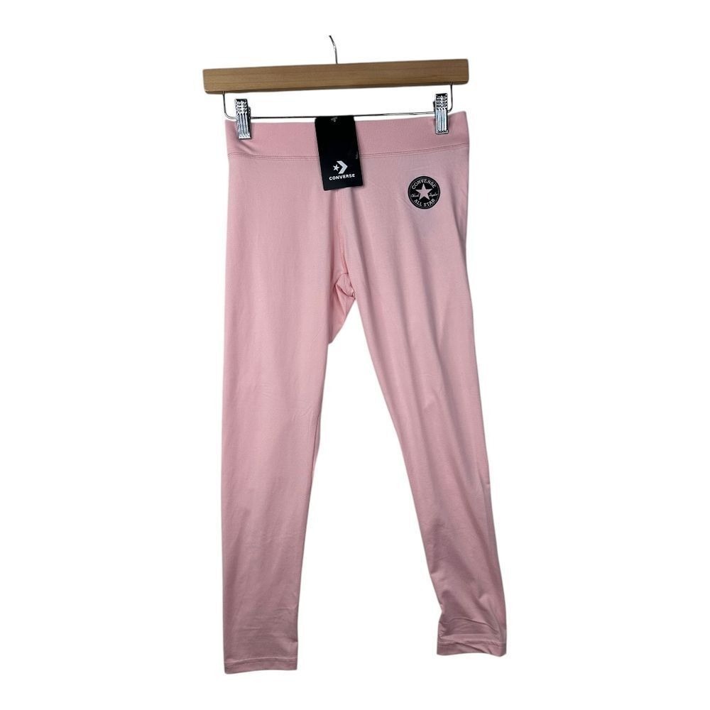 New Converse Girls Patch‎ High Rise Leggings size Large Storm Pink